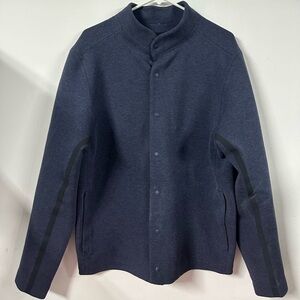 Lululemon Blue Heather Chamber Snap Front Jacket Men’s Size Large Stretch Gym